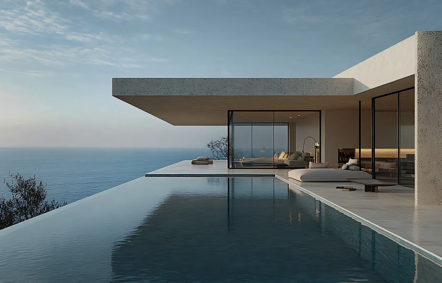 Villa with an infinity pool overlooking the Mediterranean